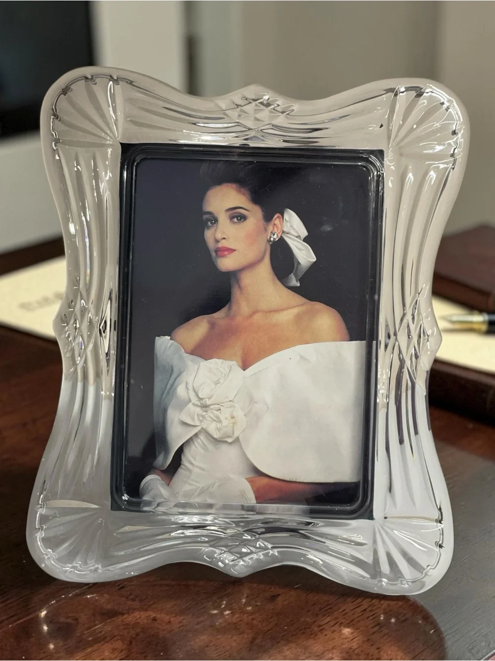 Vintage Mikasa Mystique Crystal Picture Frame 8x10 Germany Heavy Photo 7x5